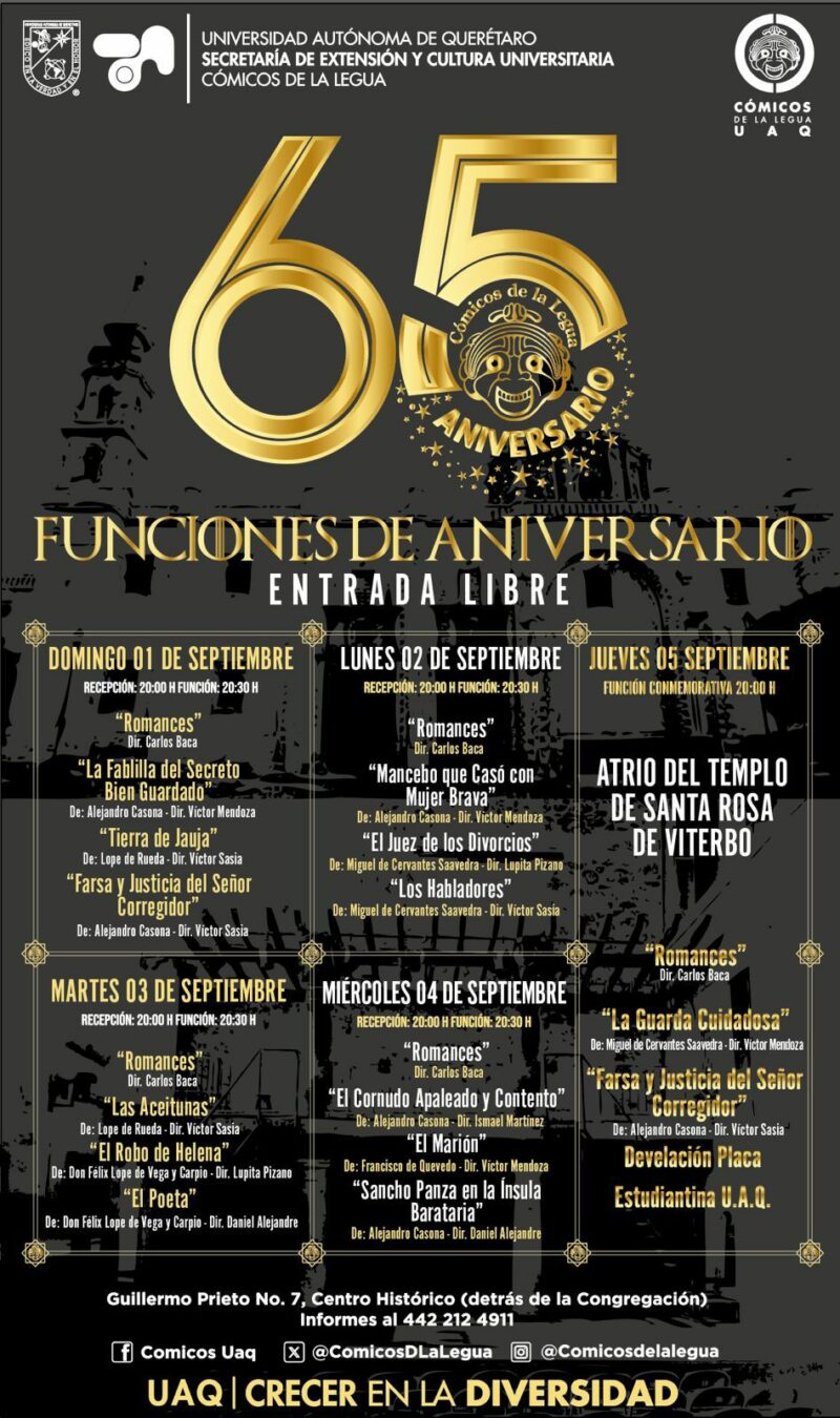 Grupo de teatro Cómicos de la Legua celebran su 65 aniversario con presentaciones especiales
