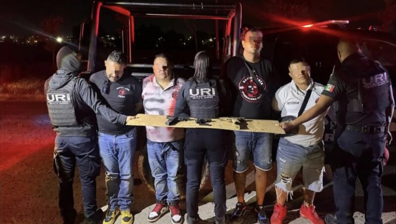 Tres detenidos por portación de armas de fuego tras persecución policial en Querétaro