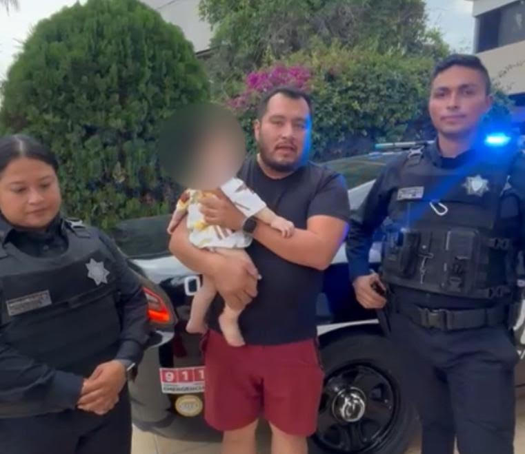 Policías Estatales de Querétaro salvan a menor que se estaba asfixiando en un restaurante