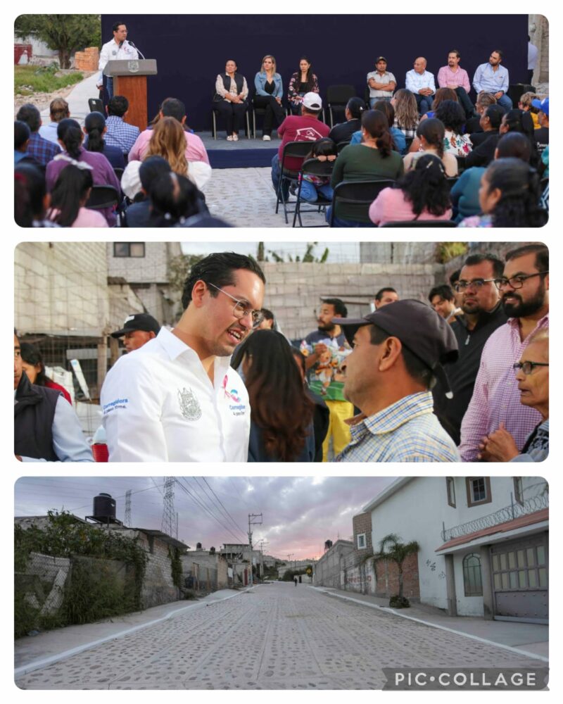 Chepe Guerrero entrega urbanización de calles en La Negreta el presidente municipal de Corregidora