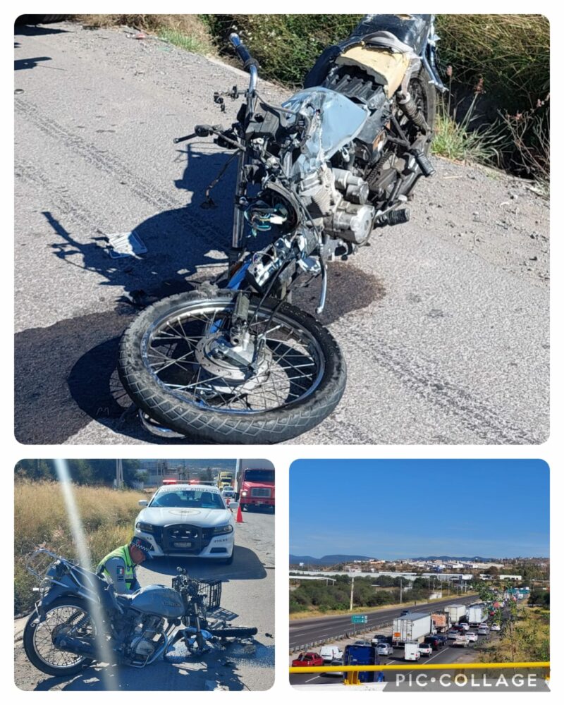Motociclista sufre aparatoso accidente en Paseo de la República