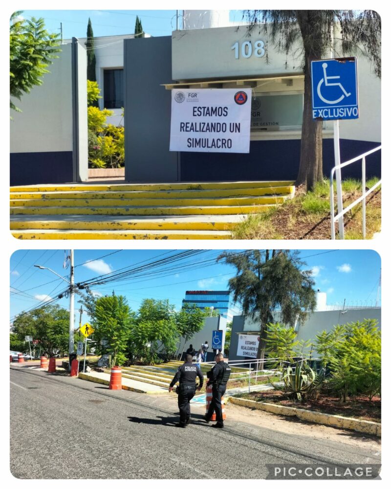 FGR Querétaro realiza simulacro de seguridad con apoyo de diversas corporaciones