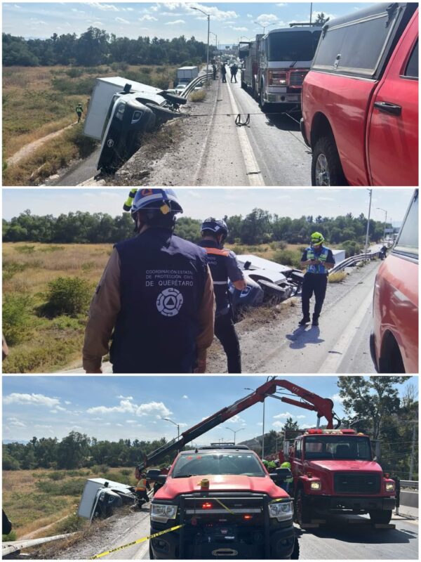 Accidente vehicular en Libramiento Norponiente: Cuerpos de Emergencia en acción