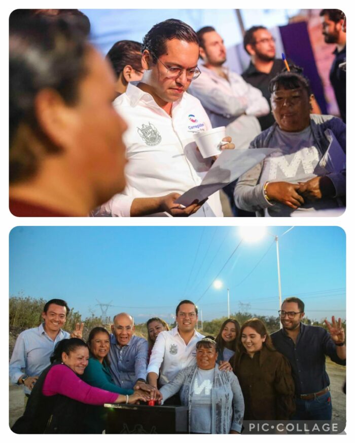 Chepe Guerrero ilumina Lomas de Zaragoza con nueva red de alumbrado público