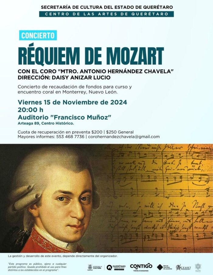 El Réquiem de Mozart conmoverá al público queretano en el CEART