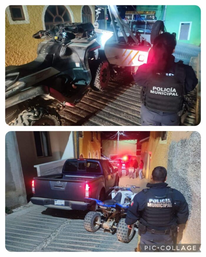 Policía asegura 2 motocicletas por exceso de velocidad en la madrugada de hoy