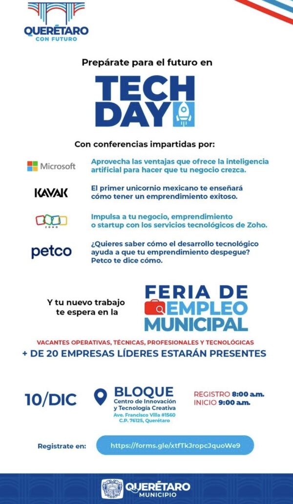 ¡Despega tu negocio y encuentra empleo en el TechDay! Este 10 de Diciembre