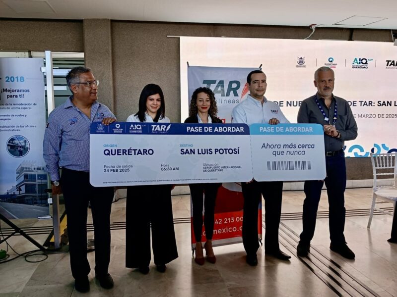 Conectividad aérea en expansión TAR Aerolíneas anuncia rutas desde Querétaro al AIFA y San Luis Potosí