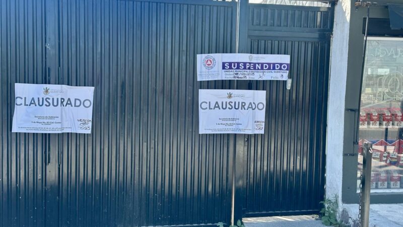 Cero tolerancia cierran establecimiento donde ocurrió masacre en Querétaro