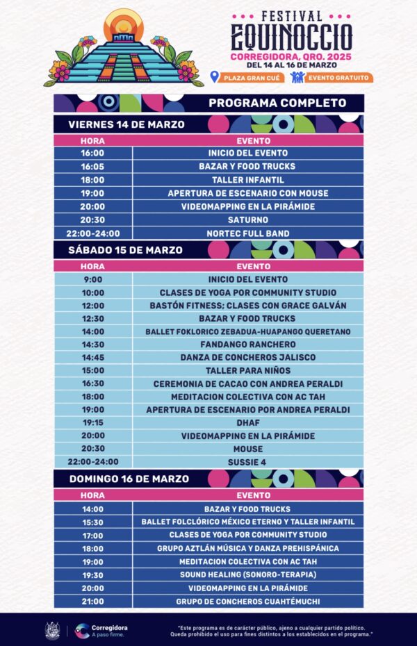 ¡Equinoccio 2025 en Corregidora! Horarios y eventos para un fin de semana con música, danza y tradición