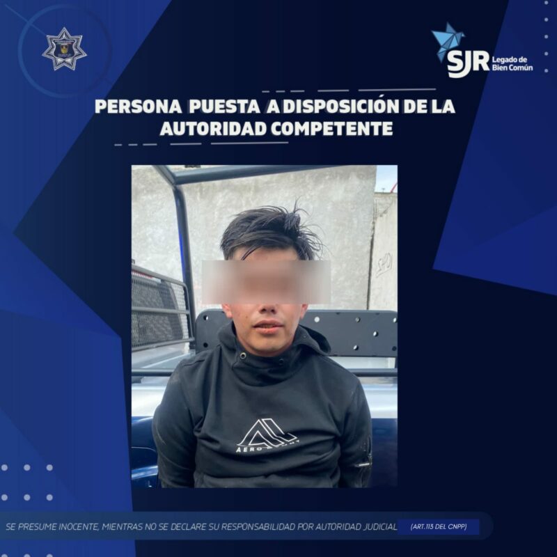 Cae asaltante reincidente que robo a taxista a mano armada en San Juan del Río