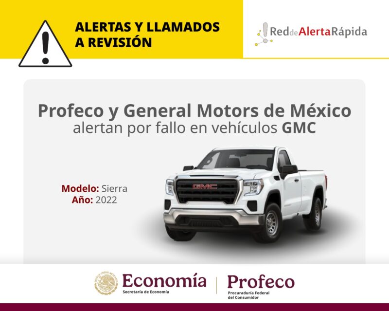 ¡Alerta de seguridad! Profeco y General Motors llaman a revisión 932 camionetas GMC Sierra 2022