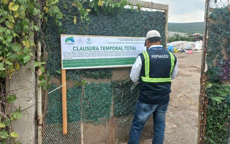 Ponen un alto a la contaminación clausurando predio en Querétaro por operar como chatarrera sin permisos