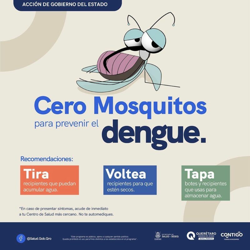 Lucha contra el dengue SESA Querétaro confirma 65 casos y exhorta a la población a eliminar criaderos