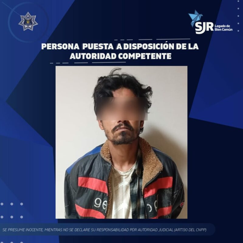 SSPM-SJR detiene a sujeto con metanfetamina en San Juan del Río, Querétaro
